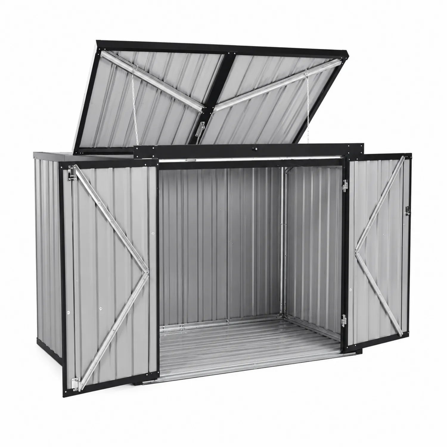 Metalowy schowek z blachy 200x100x150cm Srebrny