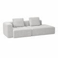 Sofa modułowa dwumiejscowa szary sztruks