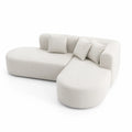 Sofa narożna tkanina poliestrowa kremowa 280x210 cm