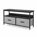Szafka RTV z szufladami metalowa 110 cm Czarny/Szary