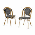 Zestaw krzeseł aluminiowych z polipropylenem Czarny/Biały, 2 sztuki