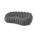 Sofa owalna 3-osobowa szara tkanina