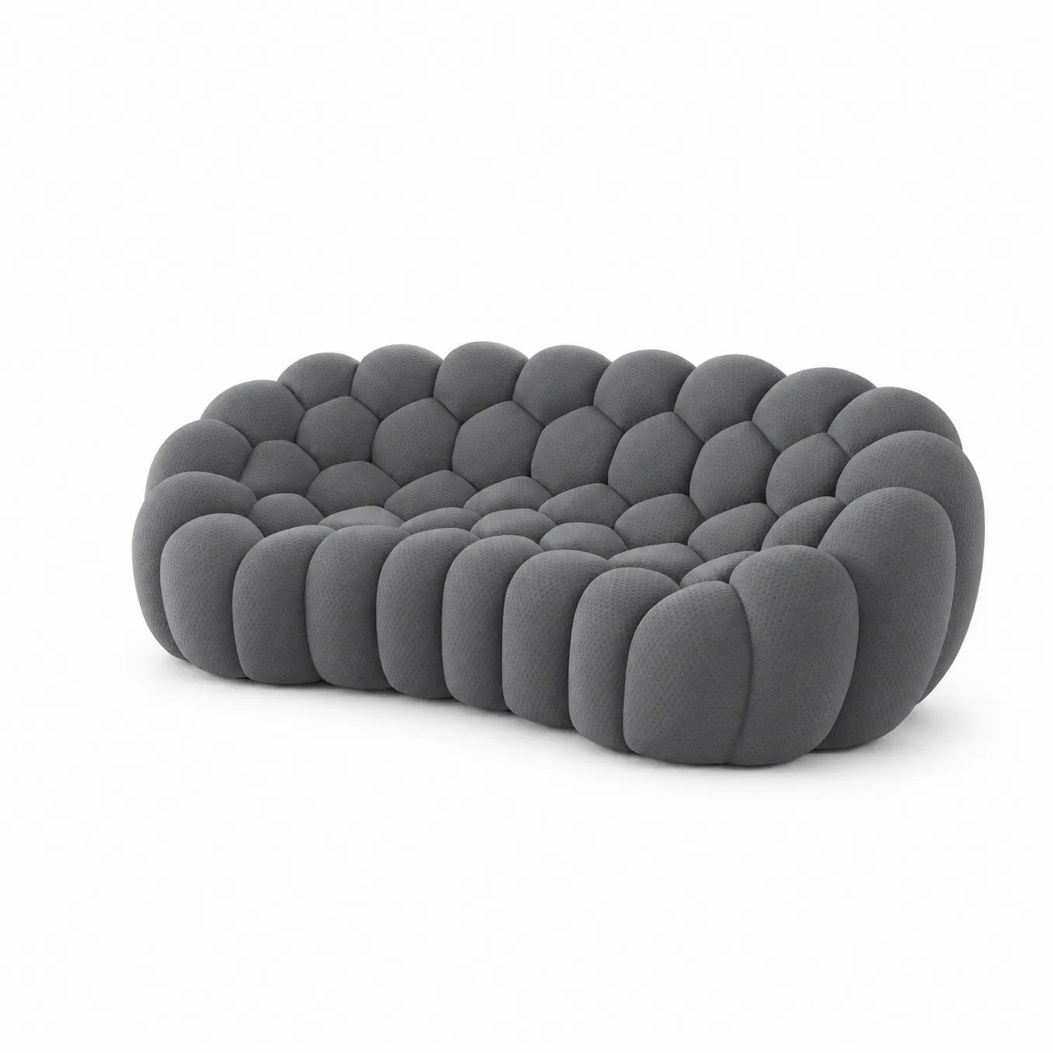 Sofa owalna 3-osobowa szara tkanina
